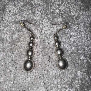 Vintage Silver Plated 4 Half Ball Earrings 90s
